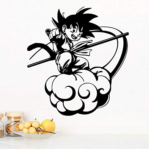 Anime Dragon Ball Z Dibujos animados Super Saiyan Goku Son Wukong Golden hoop DIY Etiqueta de la pared Vinilo Coche Calcomanía Boy Fans Dormitorio Sala de estar Decoración para el hogar Mural