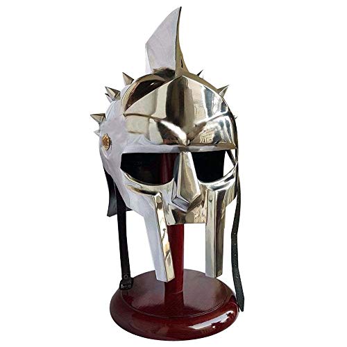 AnNafi Casco de Gladiador Maximus Arena para hombre, talla completa, disfraz de fiesta de Halloween, vestidos de película LARP, con forro interior