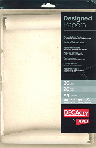 APLI 012457-Papel temático pergamino antiguo 90 g 20 hojas