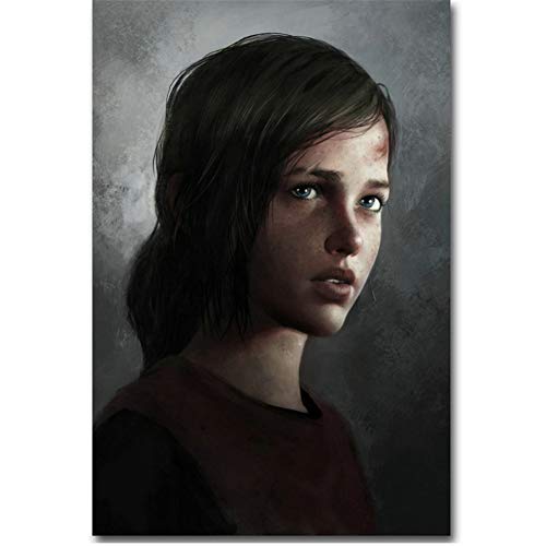 arteWOODS Joel Ellie The Last of Us Art Poster Print Vedio Game Pictures for Living Room Wall Decor   , se Puede Colgar directamente50x70 cm con Marco