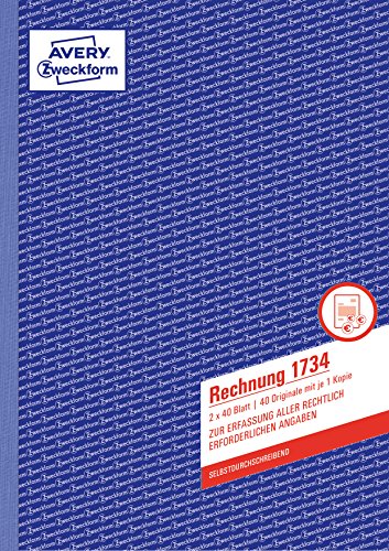 AVERY Zweckform Formularbuch "Rechnung", SD, 2 x 40 Blatt