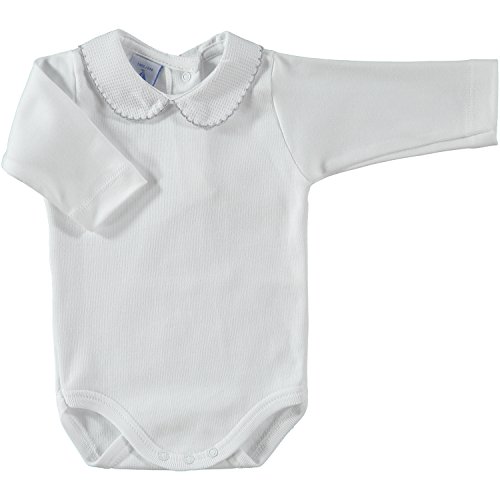 babidu 1188, Body Para Bebe, Blanco (Blanco/Gris), 3 meses