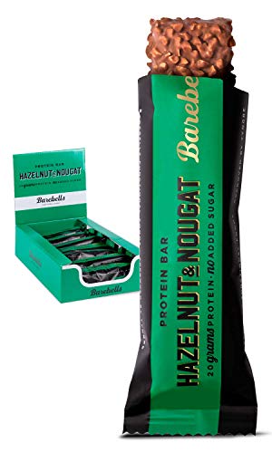 Barritas de prote√≠nas Barebells Hazelnut Nougat 12 x 55g, rica en prote√≠nas, baja en carbohidratos y en az√∫car, 20g prote√≠na por barrita