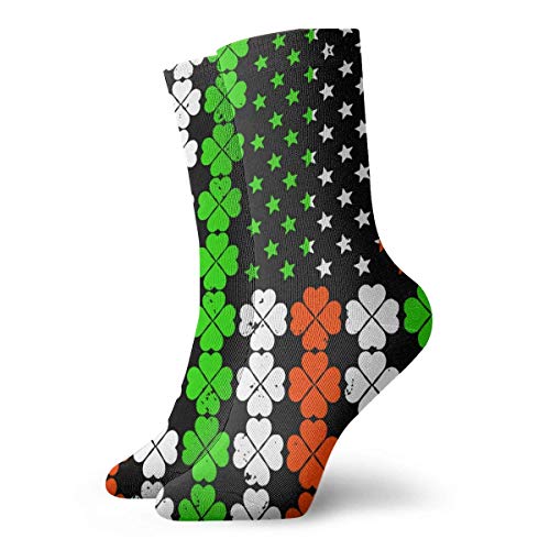 Be-ryl Calcetines Novedad Calcetines Deportivos Vintage Bandera Irlandesa AmericanaCalcetines Casuales Unisex de 30 cm