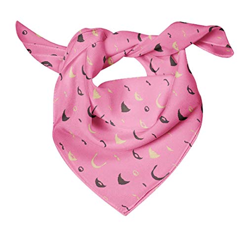 Bimba Rosa bigote cara pura seda estampada cabeza Pañuelos de verano cuello del abrigo de la bufanda de 40 x 40 pulgadas