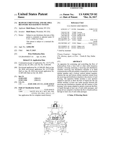 Blow-out preventer, and oil spill recovery management system: United States Patent 9850729 (English Edition)