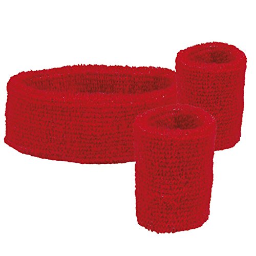 Boland - Banda y puños absorbentes para Adultos, Rojo, Talla única, 01892