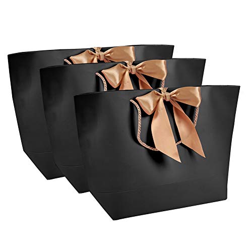 Bolsas de Papel Negras de 10pcs, Bolsas de Papel Simples, Bolsas de Papel de Regalo Decorativas, Bolsas de Papel de Regalo de cosméticos de Ropa, utilizadas para el Embalaje (2#)