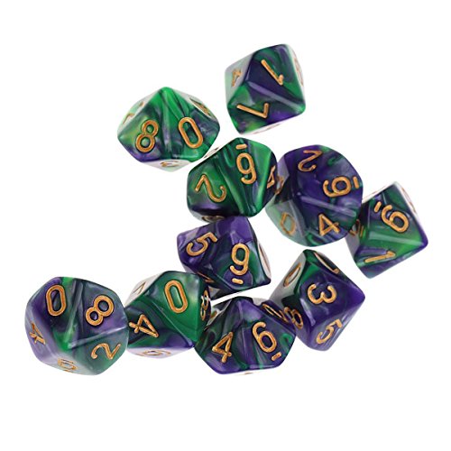 BouBou 10 Piezas De Dados De 10 Caras D10 Juegos De Mesa De Dados Poliédricos Edc Gadget Que Juegan Juegos De Mesa De Dados De Varios Lados - # 3