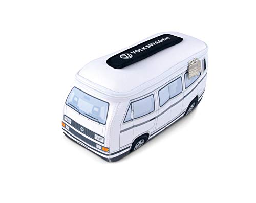 BRISA VW Collection – Volkswagen Furgoneta Bus T3 Camper Van Bolsa Universal de Neopreno, Neceser, Bolso de Maquillaje-Cosméticos-Aseo, Estuche de lápices, Caja de Almuerzo, Equipaje (Blanco)