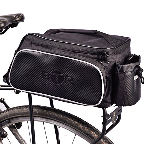 BTR Bolsa para Bici Funda Impermeable para la Lluvia de Alta Visibilidad y una Red para Paquetes + Luces Bicicleta