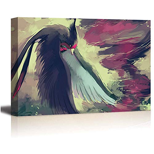 Carácter Abstracto Arte Pintura Pokemon Bird Elfos Dazzle Habilidades y Viento Imágenes Artesanía para el Hogar Decoración de la Pared Regalo 28x20 pulgadas