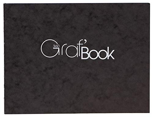 Clairefontaine - Cuaderno de papel de dibujo Graf'Book 360° con reverso crudo cosido, 200 páginas 15,2x21 cm