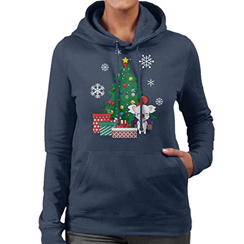 Cloud City 7 Moogle Around The Christmas Tree Final Fantasy Women's Hooded Sweatshirt