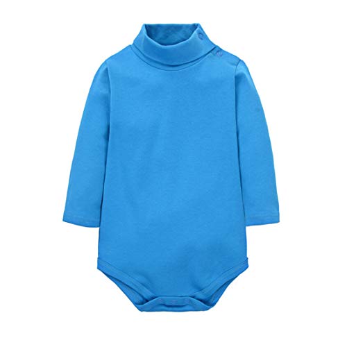 CuteOn Bebes Chicos Chicas Turtleneck Algodón Body Mono - Azul 1 años