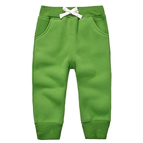 CuteOn Unisexo niños Elástico Cintura Algodón Calentar Pantalones Bebé Trousers Bottoms Pasto Verde 1Años