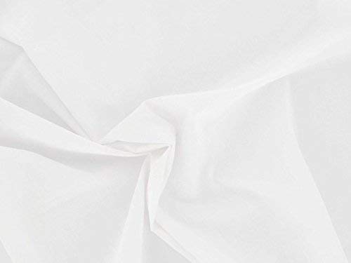 Dalston Mill Fabrics Tela de polialgodón, color blanco, 1 m, algodón