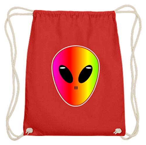 Desconocido Ufo, Alien, Roswell, cara, cabeza, Außerirdisch - Buntes, Witziges y diseño sencillo - Algodón Gymsac, color Rojo, talla 37cm-46cm