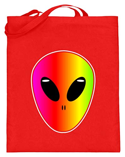 Desconocido Ufo, Alien, Roswell, cara, cabeza, Außerirdisch - Buntes, Witziges y diseño sencillo - Jutebeutel (con largas asas), color, talla 38cm-42cm