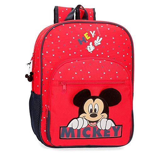 Disney Happy Mickey Mochila Rojo 28,5x38x12 cms Poliéster 13.68L