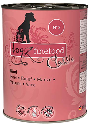 Dogz finefood Perros Forro No. 2 400 g de Vacuno, 6 Pack (6 x 400 g)
