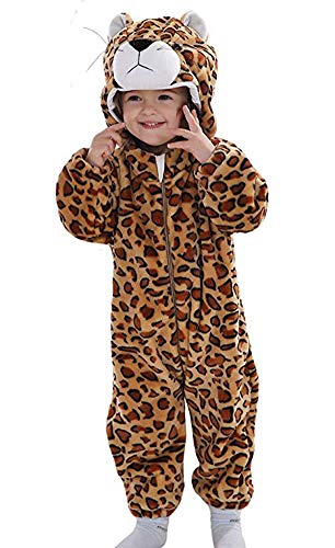 Doladola Unisex Baby Hoodies Onesie Cartoon Animal Romper Pyjama (Leopardo, 100(Altura:80-90cm/1.5-2 años))