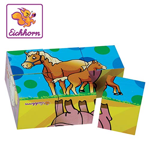 Eichhorn- Puzzle de Cubos Madera 100005481 Juguete, Multicolor (Simba , color/modelo surtido