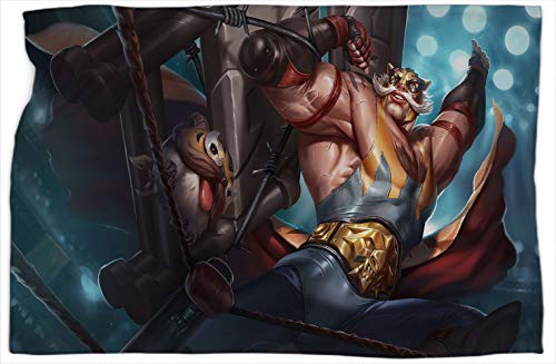 El Tigre Braum League Legends - Manta doble extragrande para sofá o dormitorio, cálida y cómoda, 152,4 x 203,2 cm