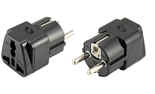 ELRAN Adaptador universal para toma eléctrica, permite conectar cualquier dispositivo en Francia, color negro