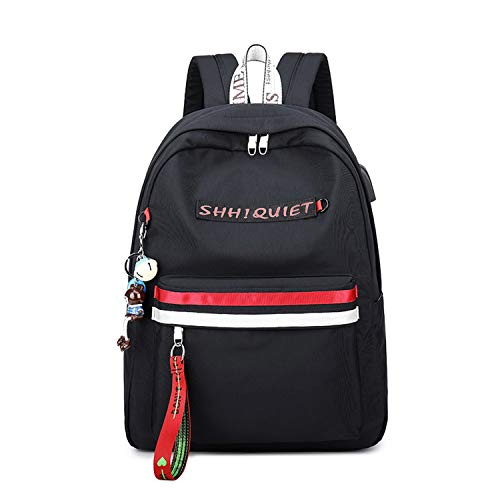 FANDARE Nuevo Mochila Mochilas Tipo Casual Bolsas Escolares Niña Bolsa de Viaje Bolsos de Mujer Hombres Adolescente Backpack School Bag Outdoor Viaje Infantiles Daypack Poliéster Rojo Blanco