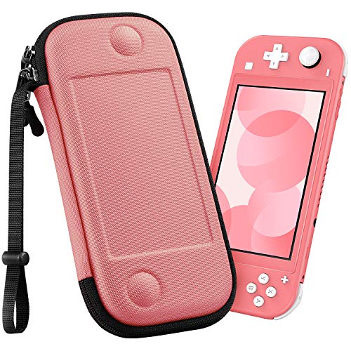 Fintie Funda Portátil para Nintendo Switch Lite 2019 - [Súper Fina] Carcasa Dura Antichoque Bolsa Protectora con 8 Ranuras para Tarjetas y Correa de Mano para Consola, Coral