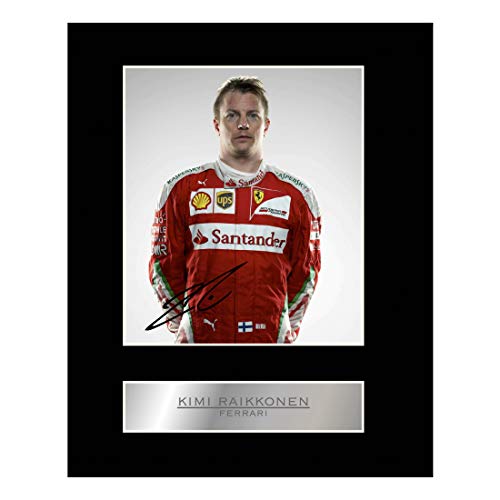 Foto enmarcada firmada por Kimi Raikkonen Ferrari