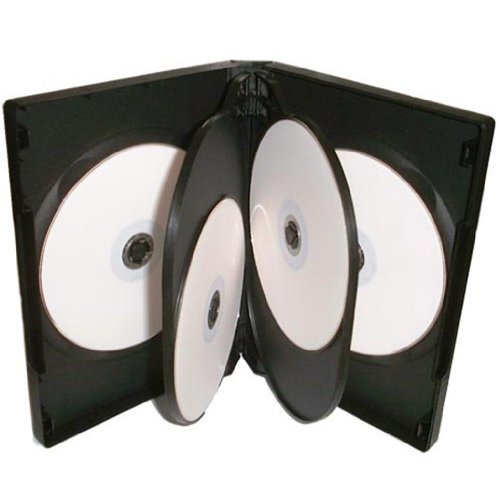 Four Square Media Media - 25 cajas de almacenamiento para CD/DVD/Blu-ray, capacidad para 6 unidades, 22 mm, color negro