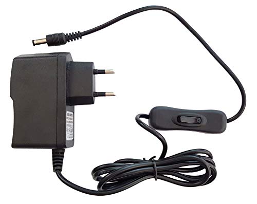 Fuente de alimentación de 12 V, adaptador CA/CC con interruptor, 0,5 A (500 mA), adaptador de corriente para LED y más