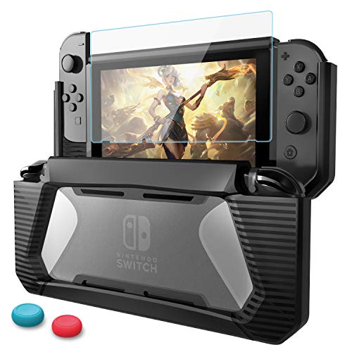 Funda Compatible con Nintendo Switch,HEYSTOP TPU PC Carcasa de Protección con Protector de Pantalla para Nintendo Switch, Anti-Choques/Arañazo (Verde)