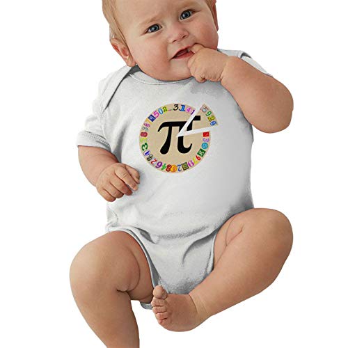 Funny and Colorful Piece of Pi Calculated Baby Jersey Bodysuit Baby Boys Girls Romper Infant Funny Bodysuit Outfit 0-24 Months White 12m