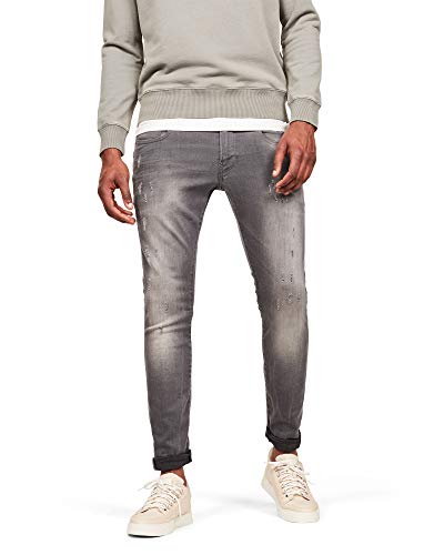 G-STAR RAW Defend Super Slim Vaqueros, Light Aged Destroy 6132-1243, 30W / 30L para Hombre