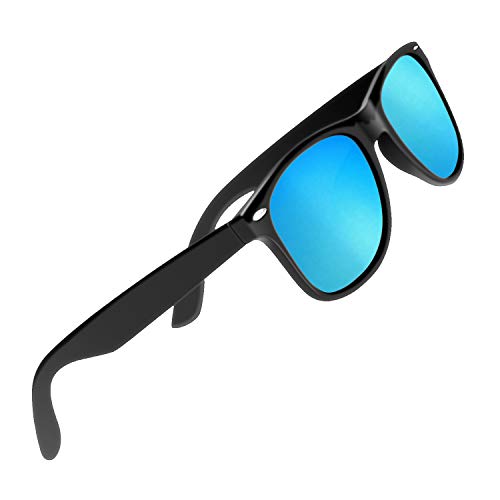 Gafas de Sol Polarizadas CHEREEKI Classic Retro UV400 Gafas de Rotección para Hombres Mujeres (Azul)
