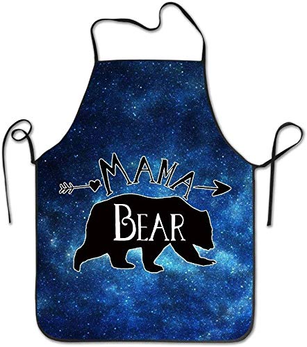 geckor Delantales de Cocina Personalizados Mama Bear Patrones Master Custom Fashion Housewife Home Commercial Chefs Delantal para BBQ Cooking Working Grilling Baking Gardening