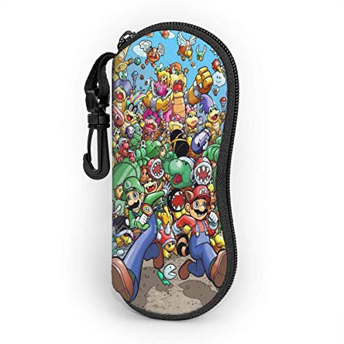 GERERIC Estuche Para Las Gafas,Super Mario Funda Portátil Caja Para Gafas De Sol,Estuche Plegable De Gafas,Funda De Neopreno Con Cremallera