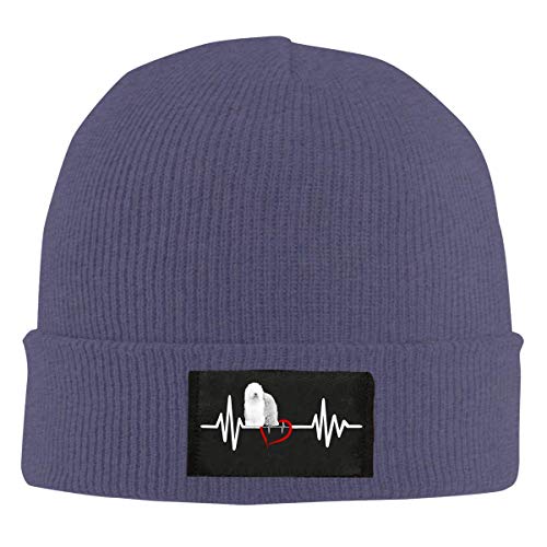 Gorros de Punto Antiguo Latido del Perro Pastor inglés Gorro Slouch Beanie de Fino para Hombres Mujeres Sombrero de Invierno de Punto Gorro