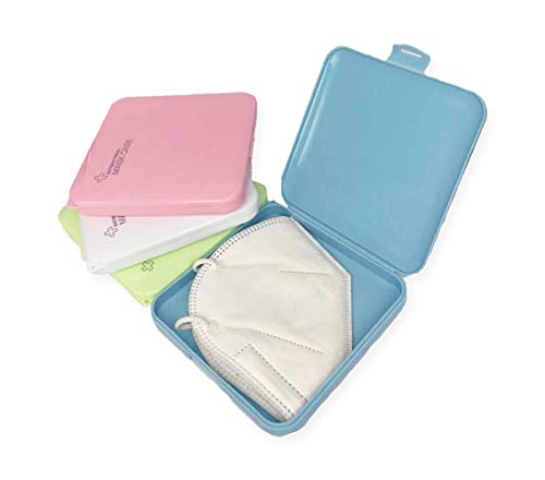 Haioo 4 Unidades de Caja de Mascarillas de Plástico Almacenamiento de Mascarillas Cajita Porta Máscaras Caja para Guardar Mascarilla Evitar Contaminación y Polvo (Multicolor)