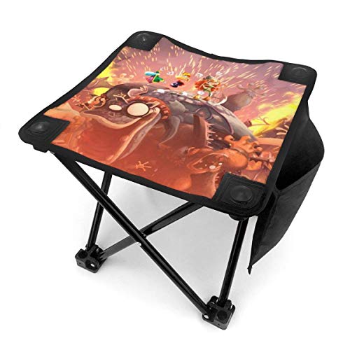 Hdadwy Rayman Legends Taburete de Camping Sillas Plegables Cuatro Patas Silla Plegable portátil antiestrés, para Senderismo Pesca Viaje Picnic Playa Barbacoa Actividades al Aire Libre Taburete