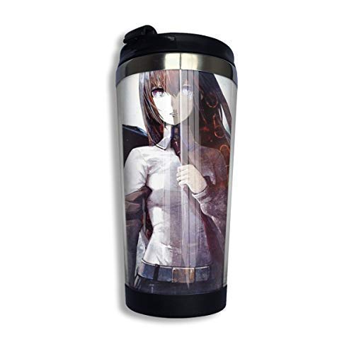 Hdadwy Steins Gate-Kurisu Okabe Taza de viaje para café Taza Vaso de acero inoxidable con aislamiento al vacío de 13.5 oz