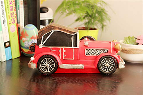 HENANA Niños Dinero Caja Modelo De Coche Antiguo Monedas Antiguas De Hucha Caja De Dinero Segura Resina Regalo De Coche para Niños Decoración De Regalo De Cumpleaños para Niños Caja Fuerte, Rojo