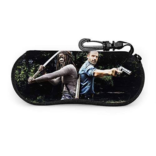 HHJJI Durable The Walking-ing Dead SunglasSes Soft Case Ultra Light Neoprene Zipper Eyeglass Case con clip para cinturón