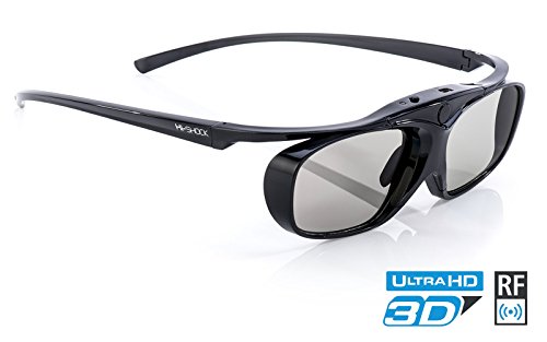 Hi-SHOCK® RF Pro "Black Heaven" | Gafas 3D-RF para proyectores: EPSON®, JVC®, SONY® | compatibles con ELPGS03, EB-W16, EH-TW550, EH-TW570, EH-TW5910, EH-TW5100, EH-TW5200, EH-TW5300, EH-TW5350, EH-TW5210, EH-TW6100, EH-TW6600, EH-TW7200, EH-TW8100, EH-TW8