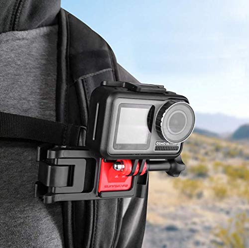 Honbobo Clip de Mochila Soporte de Montaje Compatible con cámaras GoPro Hero 9,8, 7, 6, 5, 4, Session, 3+, 3, 2, 1, Hero (2018), Fusion, dji Osmo Action