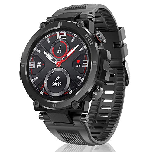 HopoFit Relojes Inteligente Hombre y Mujer,Smartwatch con Pulsómetro,Presión Arterial, Monito de Sueño,Podómetro Pulsera Reloj Impermeable IP68 para Android iOS y Xiaomi Huawei iPhone Teléfono Negro