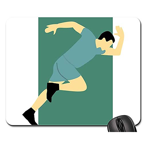 jingqi Rubber Base Mouse Pad,Alfombrillas De Ratón,Tapete De Ratones,Palabras Clave Correr Atleta Hombres Deporte Recortar Oficina Compualmohadilla De Ters,Alfombrilla De Ratón Lisa,30X25Cm